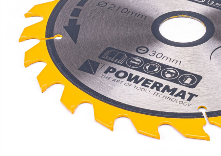 Disc circular vidia pentru lemn 210x30 mm, 24 dinti, taiere rapida si bruta, PM0888 (TDD-210x30x24Z) [2]