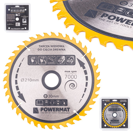 Scule electrice - Disc circular vidia pentru lemn 210x30 mm, 40 dinti, taiere universala, PM0889 (TDD-210x30x40Z)