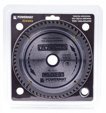 Disc circular vidia pentru lemn si plastic 160x20 mm, 60 dinti, taiere fina PM0881 (TDD-160x20x60Z) [1]