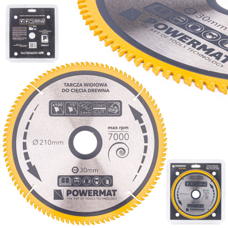 Scule electrice - Disc circular vidia pentru lemn si plastic 210x30 mm, 100 dinti, taiere ultra-precisa, PM0891 (TDD-210x30x100Z)