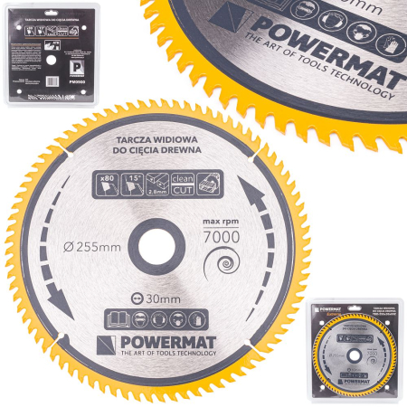 Scule electrice - Disc circular vidia pentru lemn si plastic 255x30 mm, 80 dinti, taiere de inalta precizie,PM0900 (TDD-255x30x80Z)