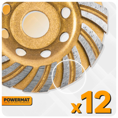 Disc diamantat oala 105mm tip L pentru slefuit beton si piatra PM1584 (PM-DTG-1051T) [17]