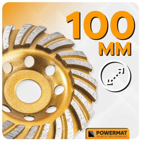 Disc diamantat oala 105mm tip L pentru slefuit beton si piatra PM1584 (PM-DTG-1051T) [14]