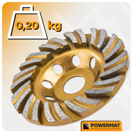 Disc diamantat oala 105mm tip L pentru slefuit beton si piatra PM1584 (PM-DTG-1051T) [19]