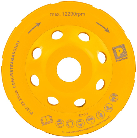 Disc diamantat oala 125mm dublu segmentat pentru slefuit beton si piatra PM1419 (PM-DTG-1253T) [1]