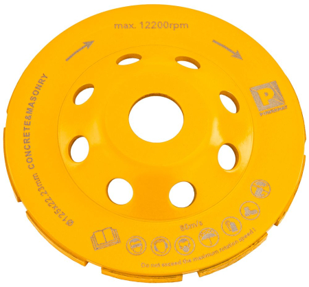 Disc diamantat oala 125mm dublu segmentat pentru slefuit beton si piatra PM1419 (PM-DTG-1253T) [4]