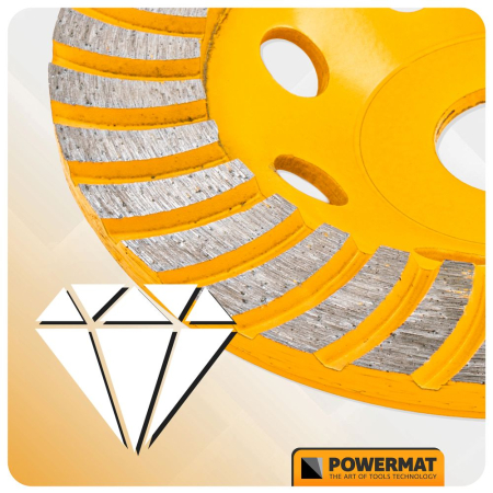 Disc diamantat oala 125mm pentru slefuit beton si piatra segmentat PM1418 (PM-DTG-1252T) [12]