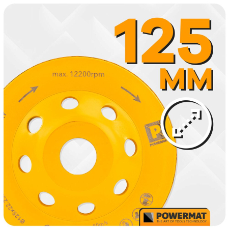 Disc diamantat oala 125mm pentru slefuit beton si piatra segmentat PM1418 (PM-DTG-1252T) [11]
