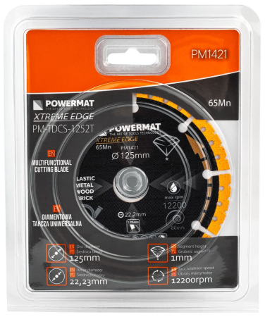Disc diamantat universal 125mm dublu placat pentru metal lemn si ceramica PM1421 (PM-TDCS-1252T) [12]