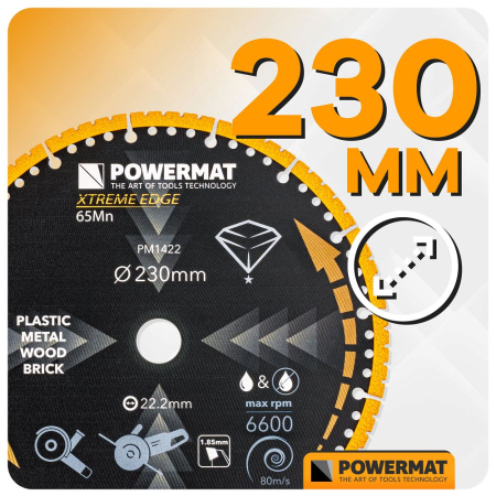 Disc diamantat universal 230mm dublu placat pentru sticla ceramica metal si lemn PM1422 (PM-TDCS-2301T) [10]