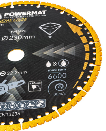 Disc diamantat universal 230mm dublu placat pentru sticla ceramica metal si lemn PM1422 (PM-TDCS-2301T) [8]