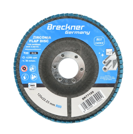 Produse noi (necategorizate) - Disc lamelar abraziv cu zirconiu pentru polizat metal inox P60, 125mm DISGX18 (BK77199)