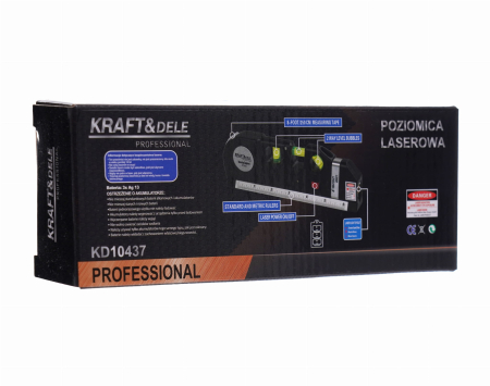 Dispozitiv multifunctional nivela laser boloboc 3 bule ruleta 2.5m rigla (KD10437) [10]