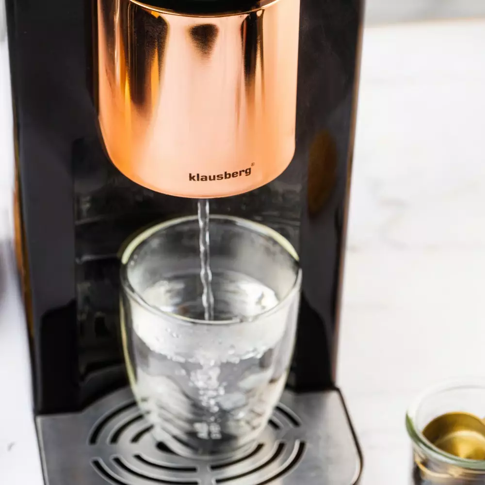 Dozator pentru apă calda, dozator cu fierbător, capacitate rezervor 2,2 litri, 2600 W, control al temperaturii 45-100°C, negru-auriu [6]