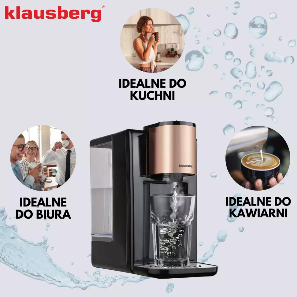 Dozator pentru apă calda, dozator cu fierbător, capacitate rezervor 2,2 litri, 2600 W, control al temperaturii 45-100°C, negru-auriu [4]