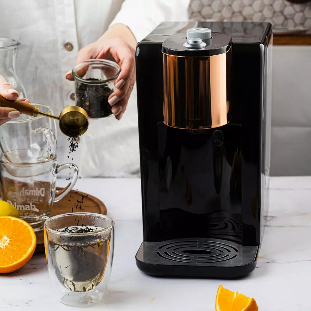 Dozator pentru apă calda, dozator cu fierbător, capacitate rezervor 2,2 litri, 2600 W, control al temperaturii 45-100°C, negru-auriu [8]