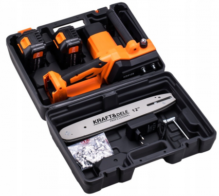 Drujba Fierastrau lant 21 2 baterii acumulator 4ah 2 lame 2 lanturi (KD5125) [4]