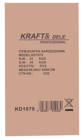 Dulap pentru scule atelier cu 7 sertare gol neechipat (KD1079) [17]