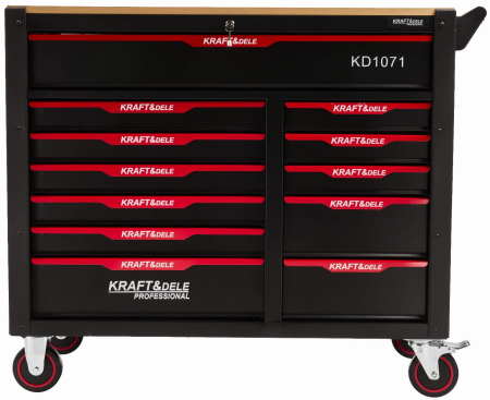 Dulap scule 541 piese, 12 sertare, otel, unelte CrV, roti cu frana, 1120x480x995 mm (KD1071) [13]