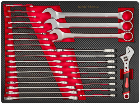 Dulap scule 541 piese, 12 sertare, otel, unelte CrV, roti cu frana, 1120x480x995 mm (KD1071) [4]