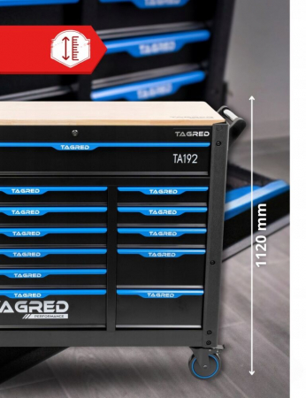 Dulap scule profesional atelier 12 sertare XXL echipat 713 piese (TA192) [11]