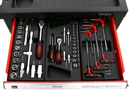 Dulap scule profesional atelier pe roti 6 sertare  263 piese (KD361) [2]