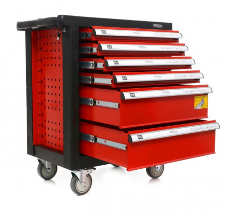 Dulap scule echipat si neechipat - Dulap scule profesional atelier pe roti 6 sertare  263 piese (KD361)