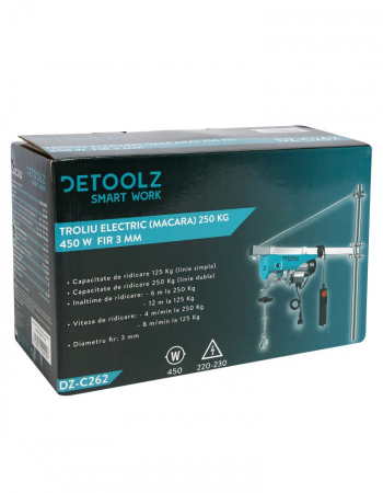 Electropalan 250kg + suport tip pivot troliu electric macara 450W fir 3mm (DZ-C262+DZ-C264) [8]