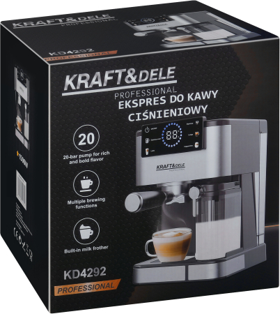 Espressor manual 1500W 20 bar cu PID afisaj LCD si spumare lapte (KD4292) [14]