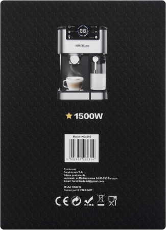 Espressor manual 1500W 20 bar cu PID afisaj LCD si spumare lapte (KD4292) [12]