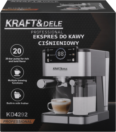 Espressor manual 1500W 20 bar cu PID afisaj LCD si spumare lapte (KD4292) [15]