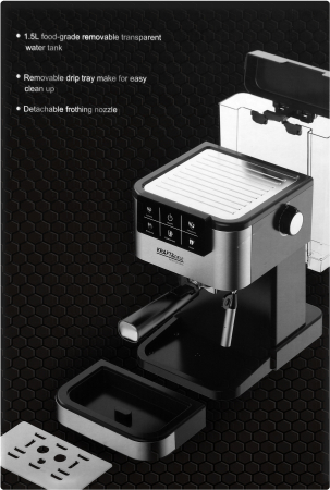 Espressor manual 1500W 20 bar cu PID si spumare lapte (KD4291) [16]