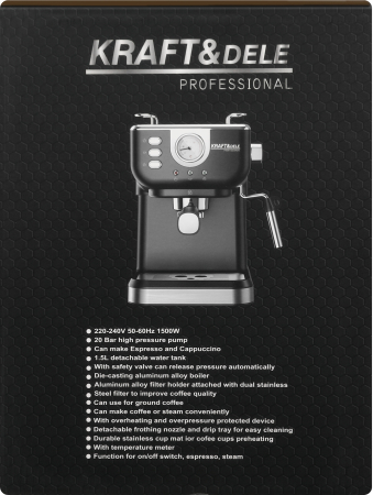 Espressor manual 1500W cu duza abur pentru espresso si cappuccino rezervor detasabil si indicator temperatura (KD4289) [17]