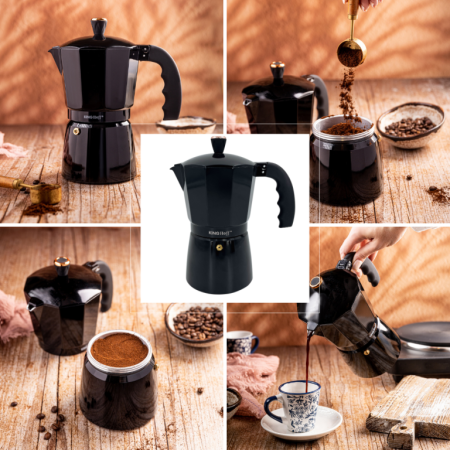 Espressor moka aluminiu negru, 12 cesti (KH-1885) [6]