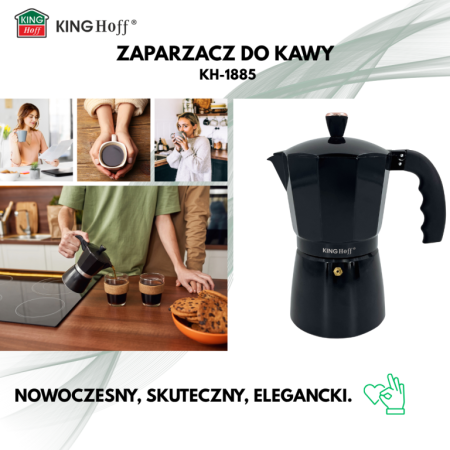 Espressor moka aluminiu negru, 12 cesti (KH-1885) [16]