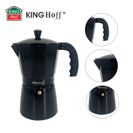 Espressoare moka - Espressor moka aluminiu negru, 12 cesti (KH-1885)
