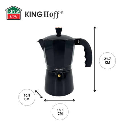 Espressor moka aluminiu negru, 9 cesti (KH-1884) [1]