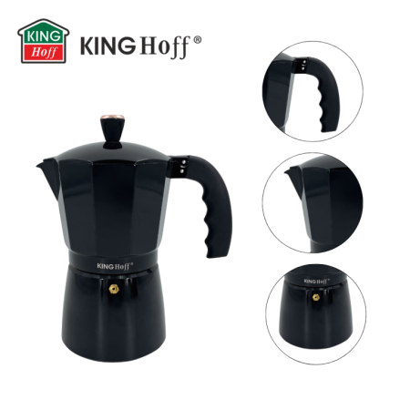 Espressoare moka - Espressor moka aluminiu negru, 9 cesti (KH-1884)