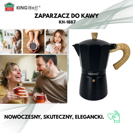 Espressor moka din aluminiu, capacitate 9 cesti (KH-1887) [6]