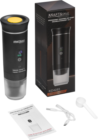 Bucatarie - Espressor portabil 3in1 20bar 125W afisaj LED USB pentru cafea macinata si capsule (KD4285)