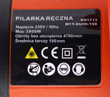 Ferastrau circular cu laser 2800W 4700 rpm 190mm (KD1713) [15]