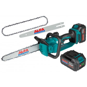 Fierastraie - Ferastrau cu lant pe acumulator 12" 21V 4.0Ah, 2 acumulatori, 2 sine, 2 lanturi (ALCRH-21BL)