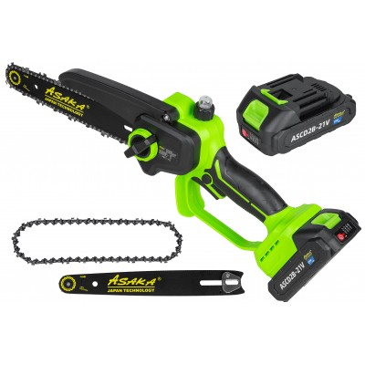 Ferastrau cu lant pe acumulator 21V 3.0Ah pentru crengi, sina 8" 20 cm (ASCD2B-21V) [2]