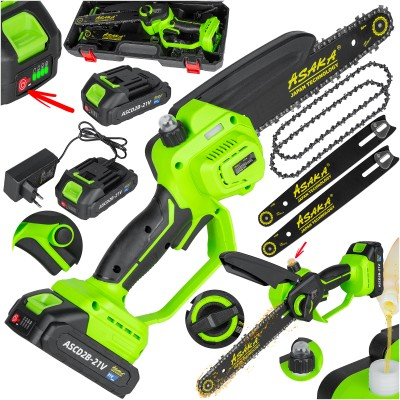 Fierastraie - Ferastrau cu lant pe acumulator 21V 3.0Ah pentru crengi, sina 8" 20 cm (ASCD2B-21V)