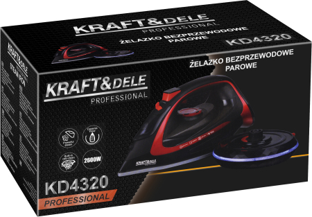 Fier de calcat fara fir 2600W, talpa ceramica, rezervor 450 ml, functie abur vertical (KD4320) [16]