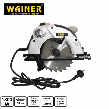 Fierastraie - Fierastrau circular de mana 1800W cu disc 185mm (HS1)