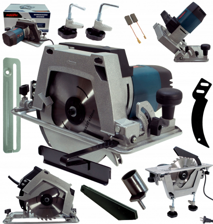 Fierastrau circular de mana 2800W 2 in 1 suport montare pe masa cu disc 185mm (KCS2800) [0]