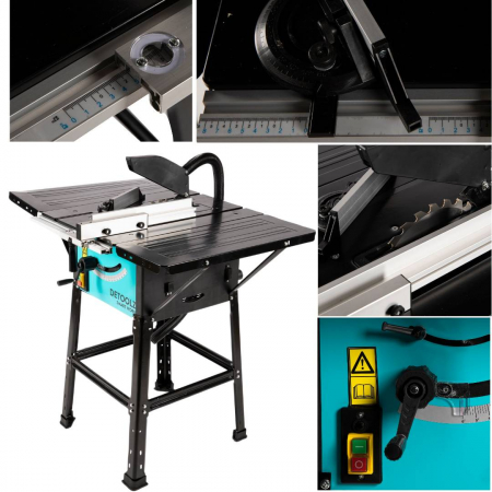 Fierastrau circular lemn cu masa 1800W inclinare reglabila unghi stationar banc picioare (DZ-C236) [0]