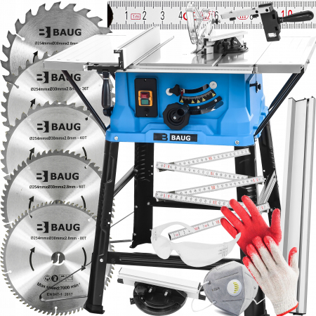 Scule electrice - Fierastrau circular lemn cu masa 2600W + 5 PANZE inclinare reglabila unghi stationar banc (B4131)