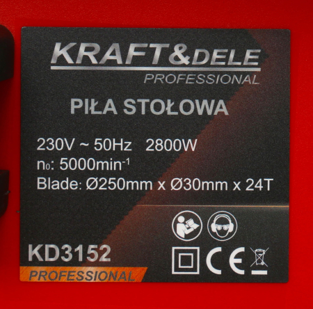 Fierastrau circular lemn cu masa 2800W inclinare reglabila unghi stationar banc (KD3152) [6]